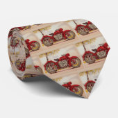 Cravate Moto rouge vintage (Roulé)