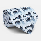 Cravate Moto vintage et voiture latérale (Roulé)