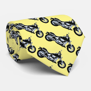 Cravate Motocyclette noire, jaune