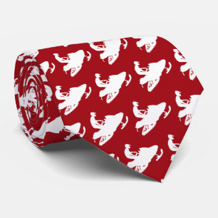 Cravate Motoneige blanc sur rouge