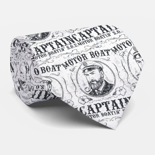 Cravate Motor Boat Captain Funny Pontoon Boating (Roulé)