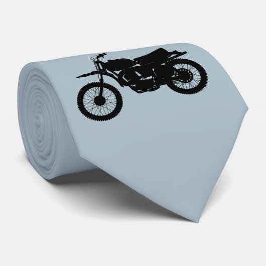 Cravate "Motorcycle Man" Biker Guy Image sur Silver Grey (Roulé)
