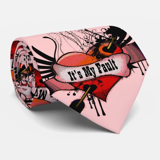 Cravate Mots pour un mariage long et heureux C'est ma faut (Roulé)