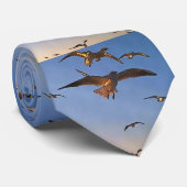 Cravate Mouettes En Vol Black Outline Art (Roulé)