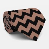 Cravate Mousse de Mocha Cool motif Chevron noir (Roulé)