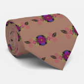 Cravate Mousse de mocha florale (Roulé)