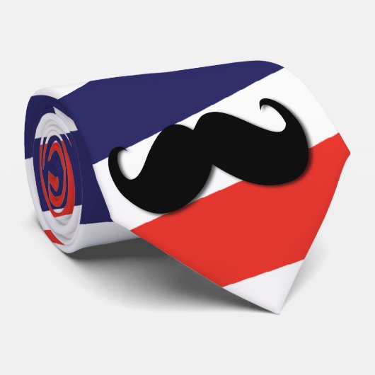 Cravate Moustache avec les rayures rouges, blanches et (Roulé)