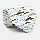 Cravate Moustache verte, bleue et noire (Roulé)