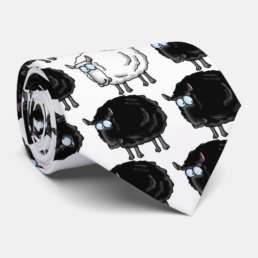 Cravate Moutons noirs (Roulé)