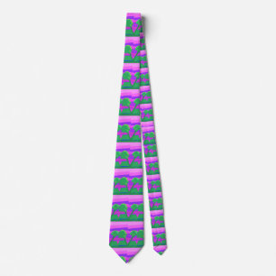 Cravate Mt. Coucher de soleil rose vert pourpre