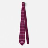 Cravate Mulberry Red Plaid Monogramme (Devant)