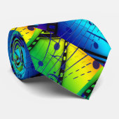 Cravate multi d'impression de symboles de musique (Roulé)