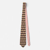 Cravate Multicolor Argyle Tie – Green Pink Brown Diamond (Devant)