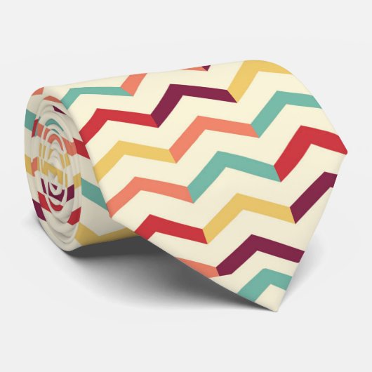 Cravate Multicolor Chevron Motif (Roulé)