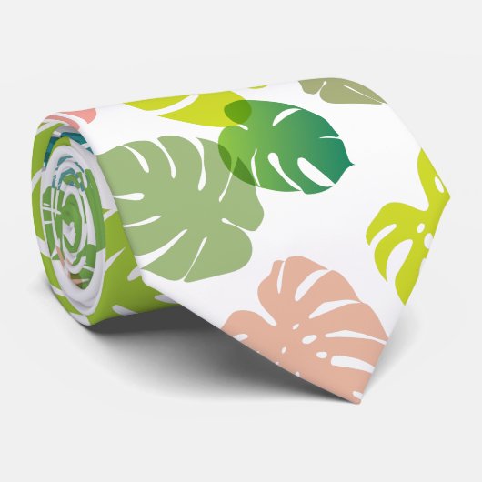 Cravate Multicolor Feuilles tropicaux (Roulé)