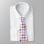 Cravate Multicolor Houndstooth+Motif blanc (Attaché)