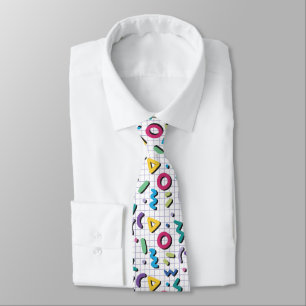 Cravate Multicolor Memphis Motif