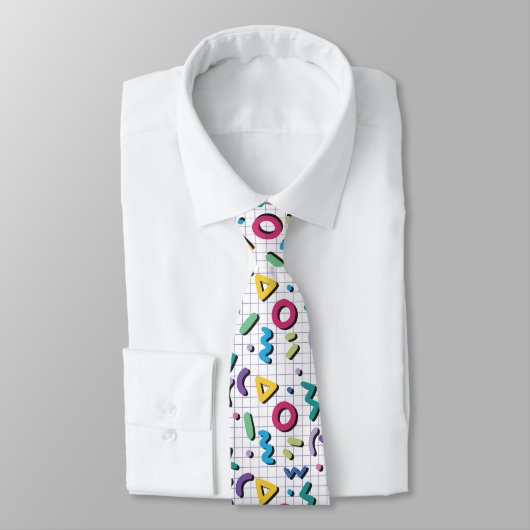 Cravate Multicolor Memphis Motif (Attaché)