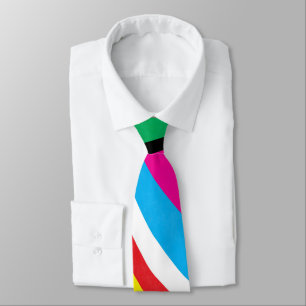Cravate Multicolor Psychedelic Wavy Stripes