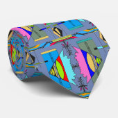Cravate multicolore d'art abstrait (Roulé)