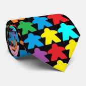Cravate Multicolore Meeples Necktie (Roulé)