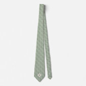 Cravate Multitone Vert Floral Inspiré Motif (Devant)
