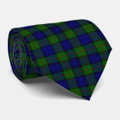 Cravate Murray tartan bleu vert plaid (Roulé)