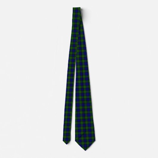 Cravate Murray tartan bleu vert plaid (Dos)