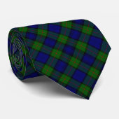 Cravate Murray tartan bleu vert plaid (Roulé)