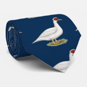 Cravate Muscovy blanc de canard (Roulé)