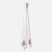 Cravate Musical treble clef notes with sakura flowers (Devant)