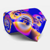 Cravate Musique bleue et rose (Roulé)