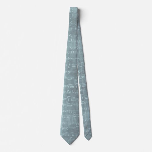 Cravate musique bleue poussiéreuse texture ancienne feuill (Devant)
