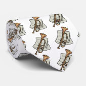 Cravate musique de trompette et de feuille (Roulé)