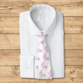 Cravate Musique d'oiseau rose