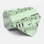 Cravate Musique en feuille verte (Roulé)