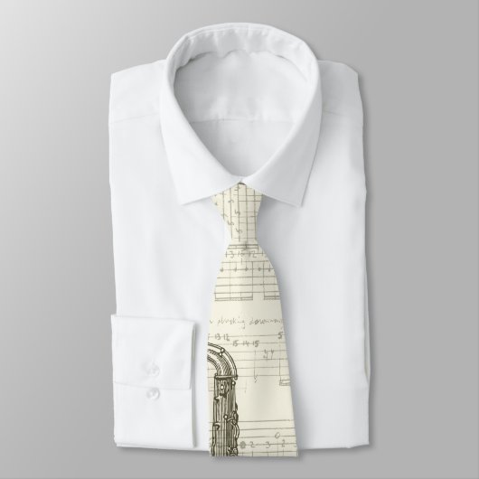 Cravate Musique Jazz Saxophone Design Necktie (Attaché)