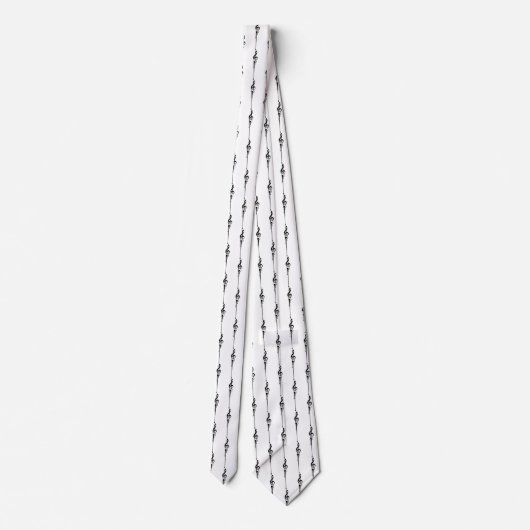 Cravate Musique Motif Melting Treble Clef noir et blanc (Dos)