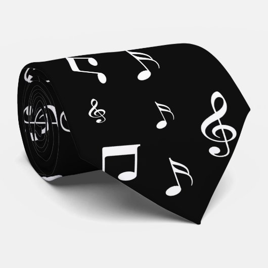 Cravate musique, note, clef, bande, symbole, brillant, élé (Roulé)