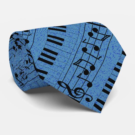 Cravate Musique piano (Roulé)