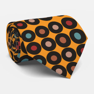 Cravate Musique Retro Colorée Vinyl Record
