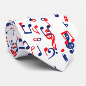Cravate Musique rouge blanche et bleue (Roulé)
