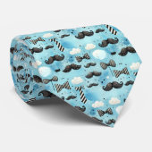 Cravate Mustache Dapper Pattern Necktie Tie (Roulé)