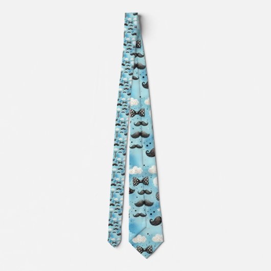 Cravate Mustache Dapper Pattern Necktie Tie (Dos)