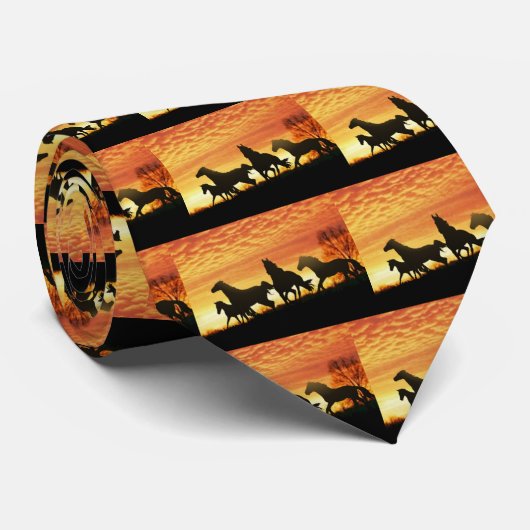 Cravate Mustangs sauvages (Roulé)