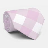 Cravate muted pastel pink white gingham plaid print (Roulé)