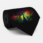 Cravate Muti-Coloré de paon (Roulé)