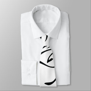 Cravate Mydeas   Lignes peintes en noir et blanc minces