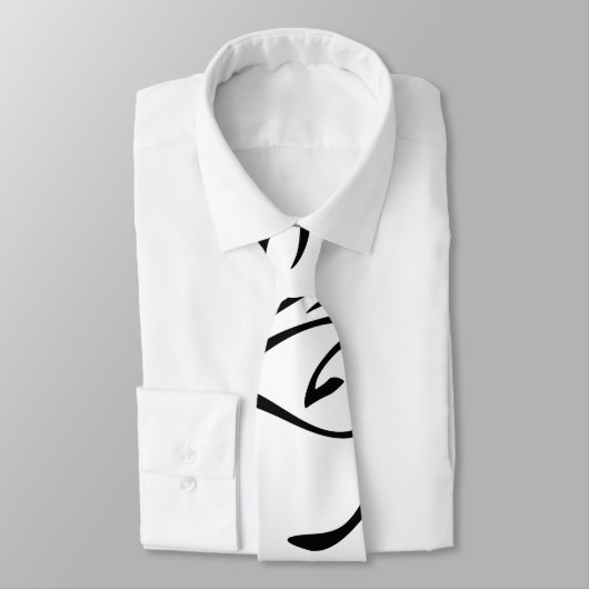 Cravate Mydeas | Lignes peintes en noir et blanc minces (Attaché)
