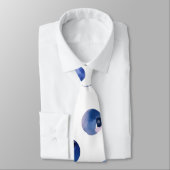 Cravate Myrtilles motif aquarelle (Attaché)
